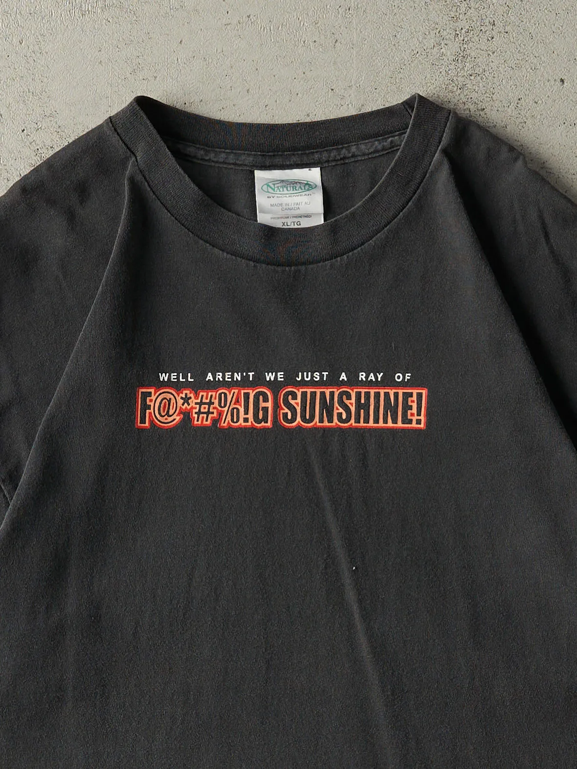 Vintage 90s Faded Black "Ray of Sunshine" Tee (XL) sold by Rebalance Vintage product image thumbnail 2