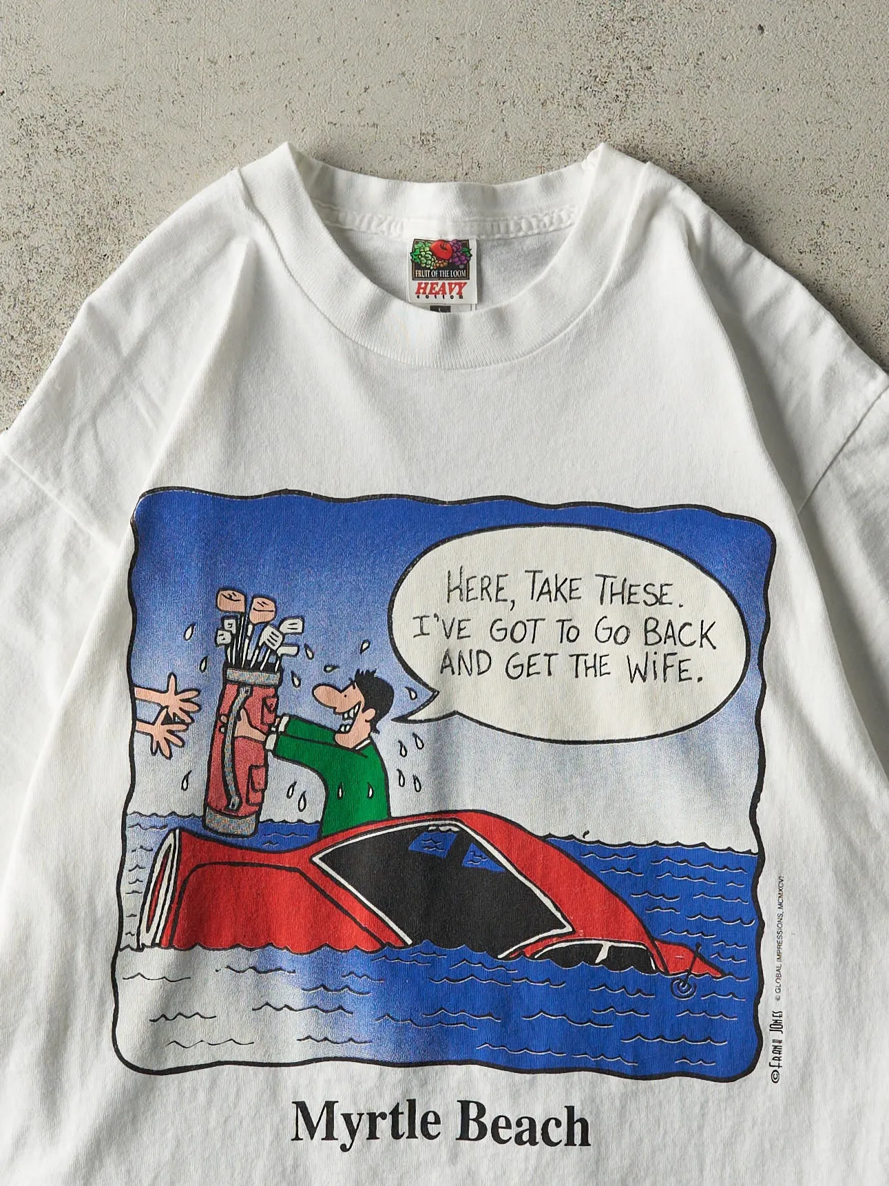 Vintage 90s White Myrtle Beach Slogan Single Stitch Tee (M) sold by Rebalance Vintage product image thumbnail 2