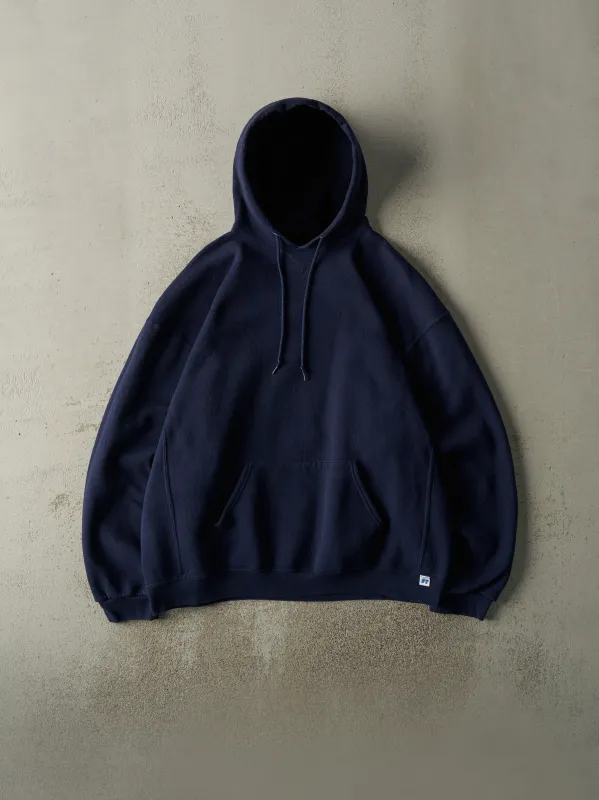 Vintage Y2K Navy Blue Russell Athletic Hoodie (XL) sold by Rebalance Vintage