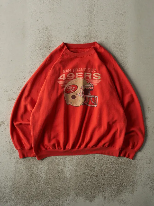 Vintage 80s Red San Francisco 49ers Crewneck (L) sold by Rebalance Vintage