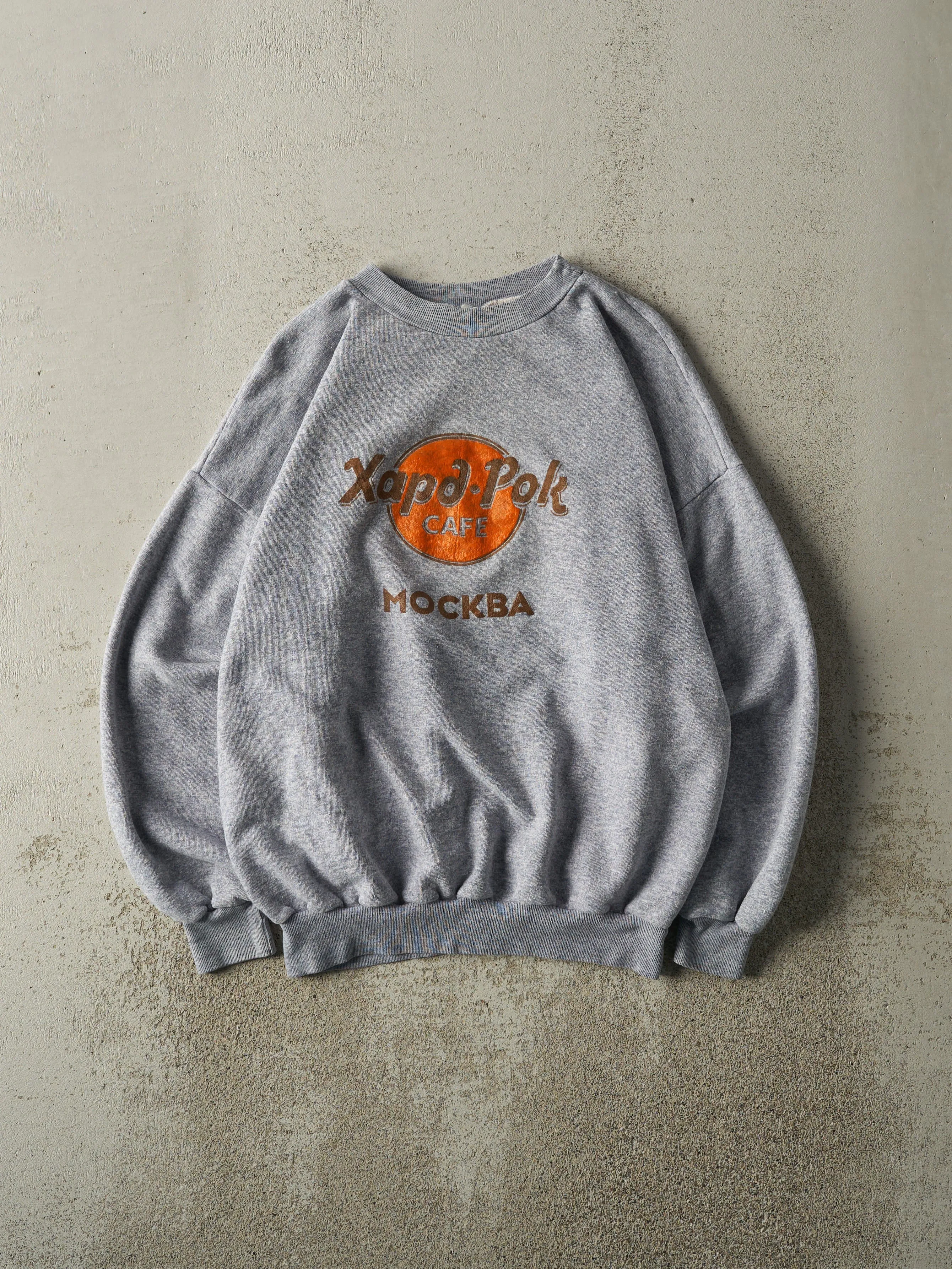 Vintage 90s Grey Hard Rock Cafe Russia Crewneck (M/L) sold by Rebalance Vintage