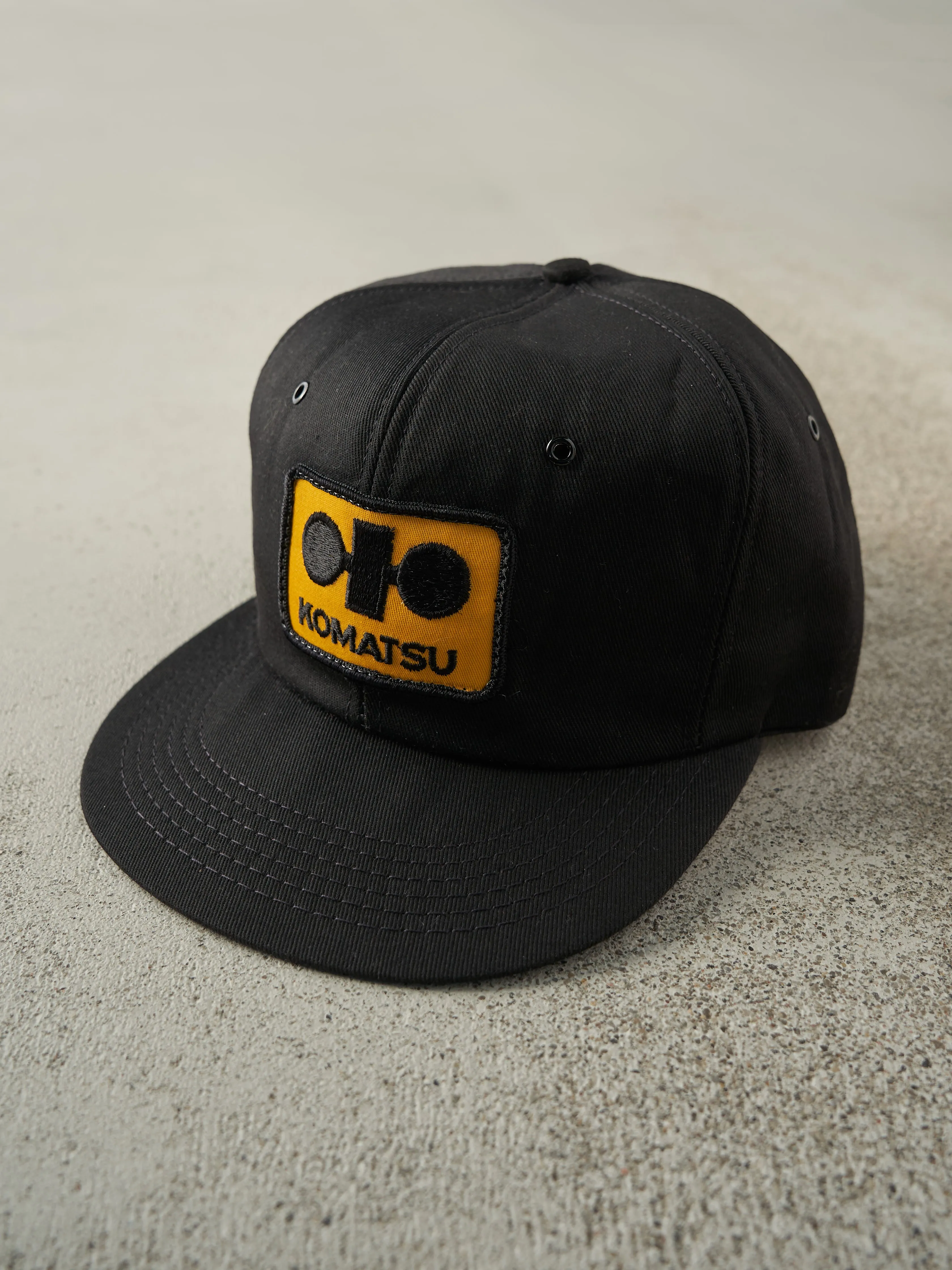 Vintage 90s Black Komatsu Foam Snapback Hat sold by Rebalance Vintage product image thumbnail 2