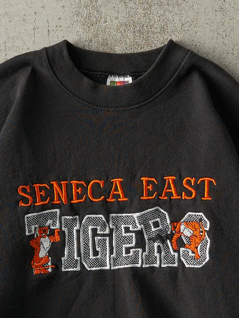 Vintage 90s Black Embroidered Seneca East Tigers Crewneck (M/L) sold by Rebalance Vintage product image thumbnail 2