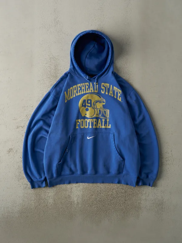Vintage 90s Blue Nike Morehead State Football Hoodie (XL) sold by Rebalance Vintage