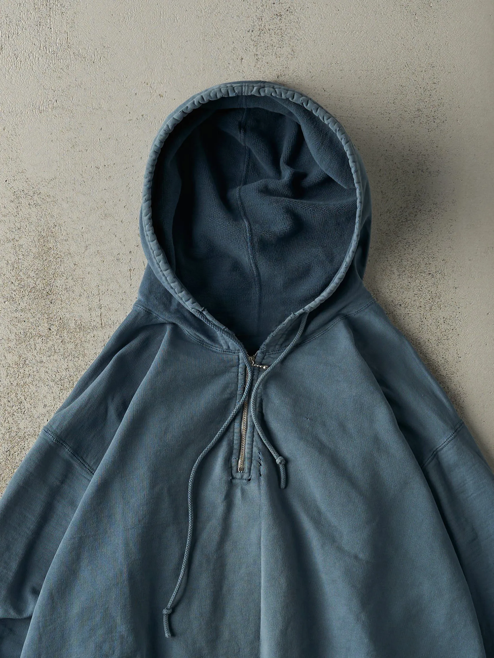 Vintage 90s Teal Roots Quarter Zip Hoodie (L) sold by Rebalance Vintage product image thumbnail 2