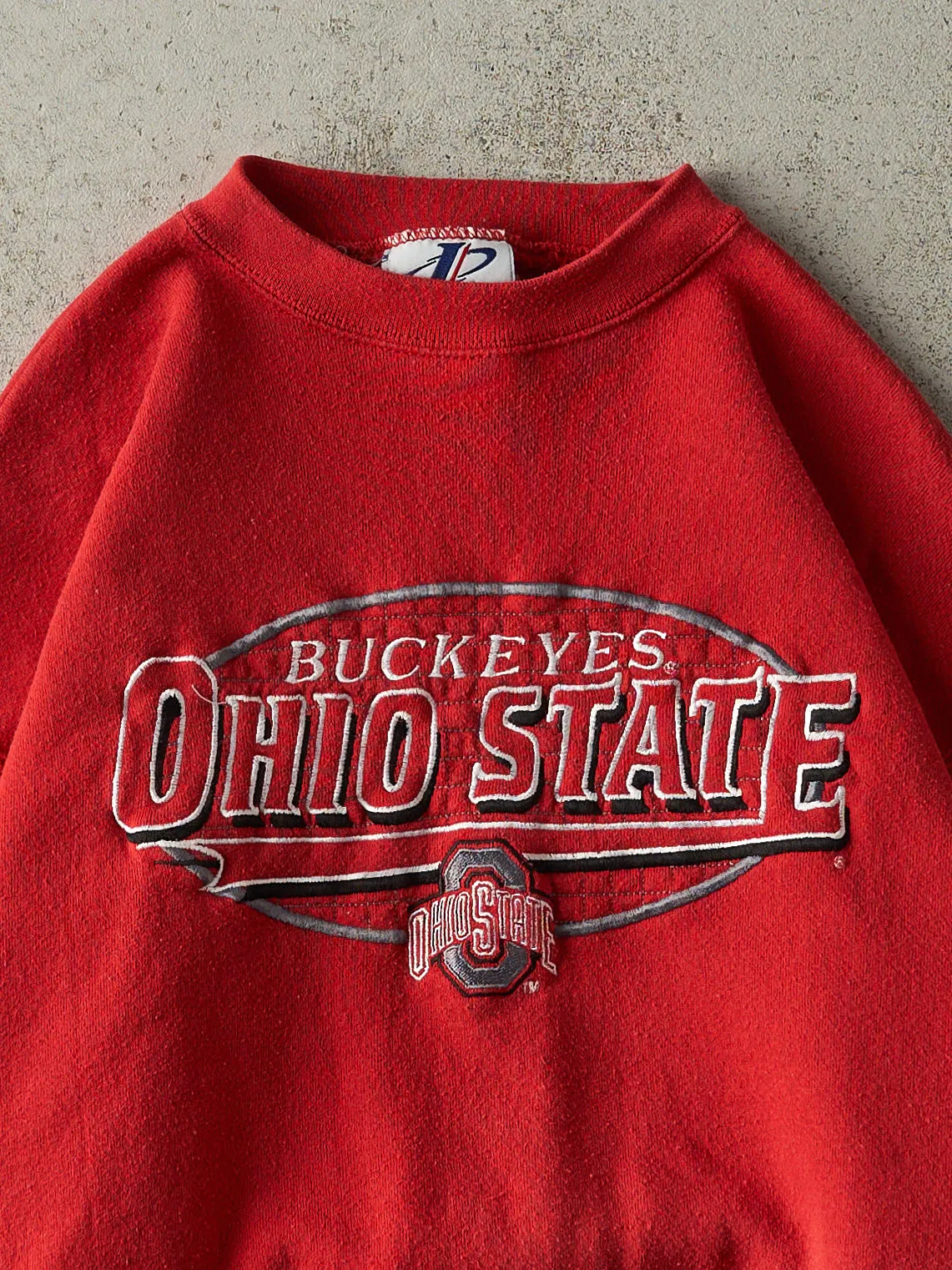 Vintage 90s Red Embroidered Ohio State Buckeyes Crewneck (L) sold by Rebalance Vintage product image thumbnail 2