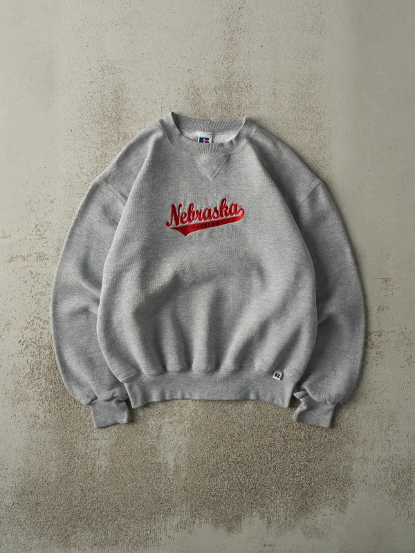 Vintage Y2K Grey Nebraska Cornhuskers Russell Athletic Crewneck (M) sold by Rebalance Vintage