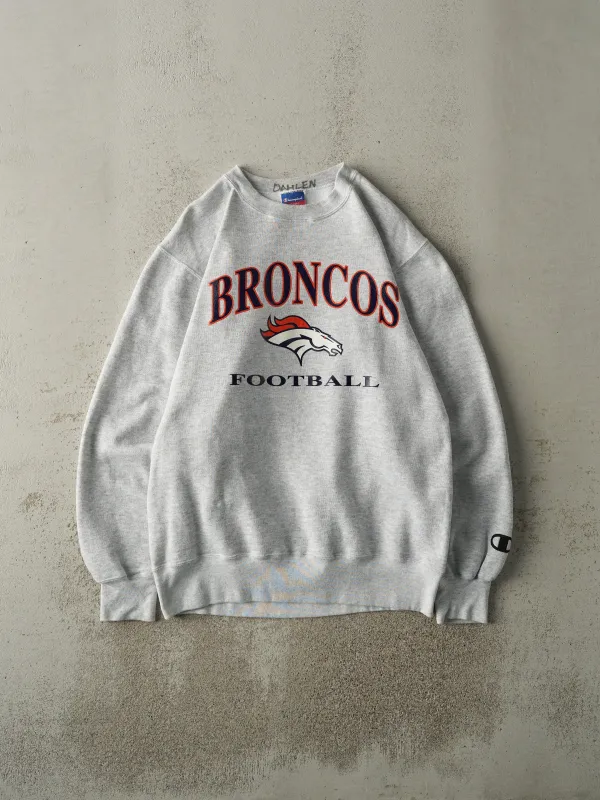 Vintage 90s Heather Grey Denver Broncos Crewneck (M/L) sold by Rebalance Vintage