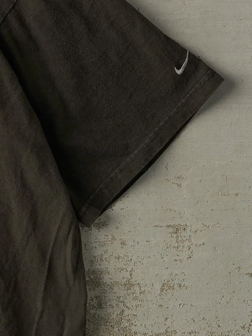 Vintage 90s Faded Black Nike Athletics Ringer Tee (L) sold by Rebalance Vintage product image thumbnail 3