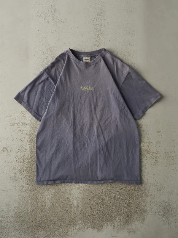 Vintage 90s Navy Blue Mossimo Single Stitch Tee (L) sold by Rebalance Vintage