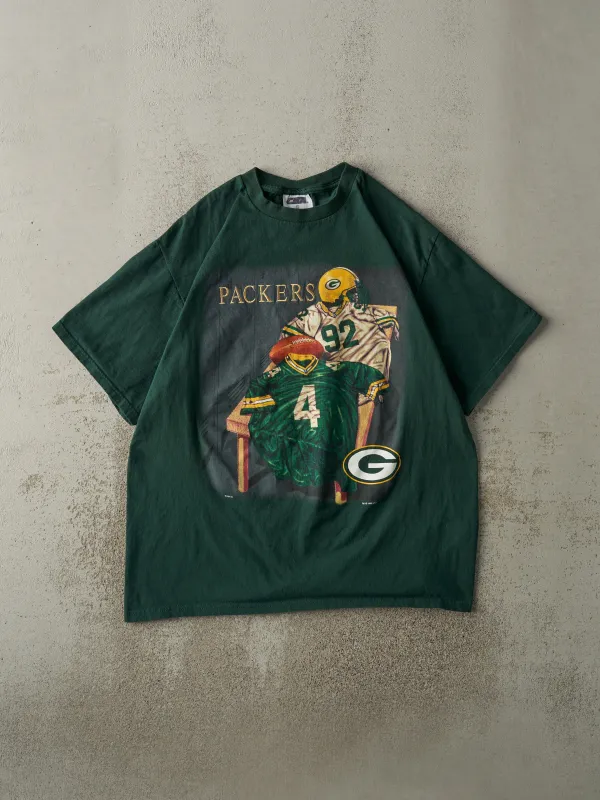 Vintage 98' Green Embroidered Green Bay Packers Tee (L) sold by Rebalance Vintage