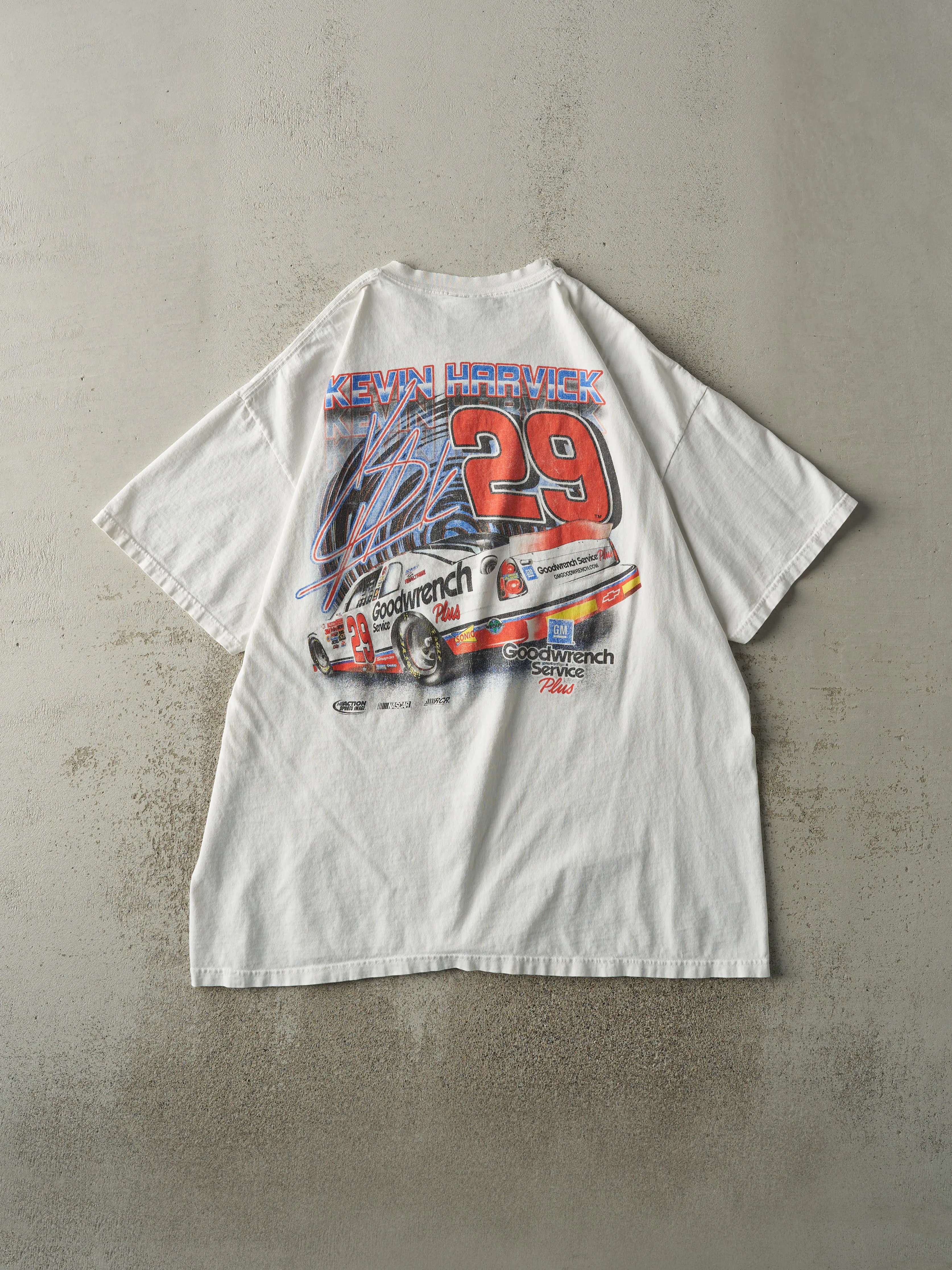Vintage Y2K White Nascar #29 Kevin Harvick Racing Tee (L/XL) sold by Rebalance Vintage product image thumbnail 2