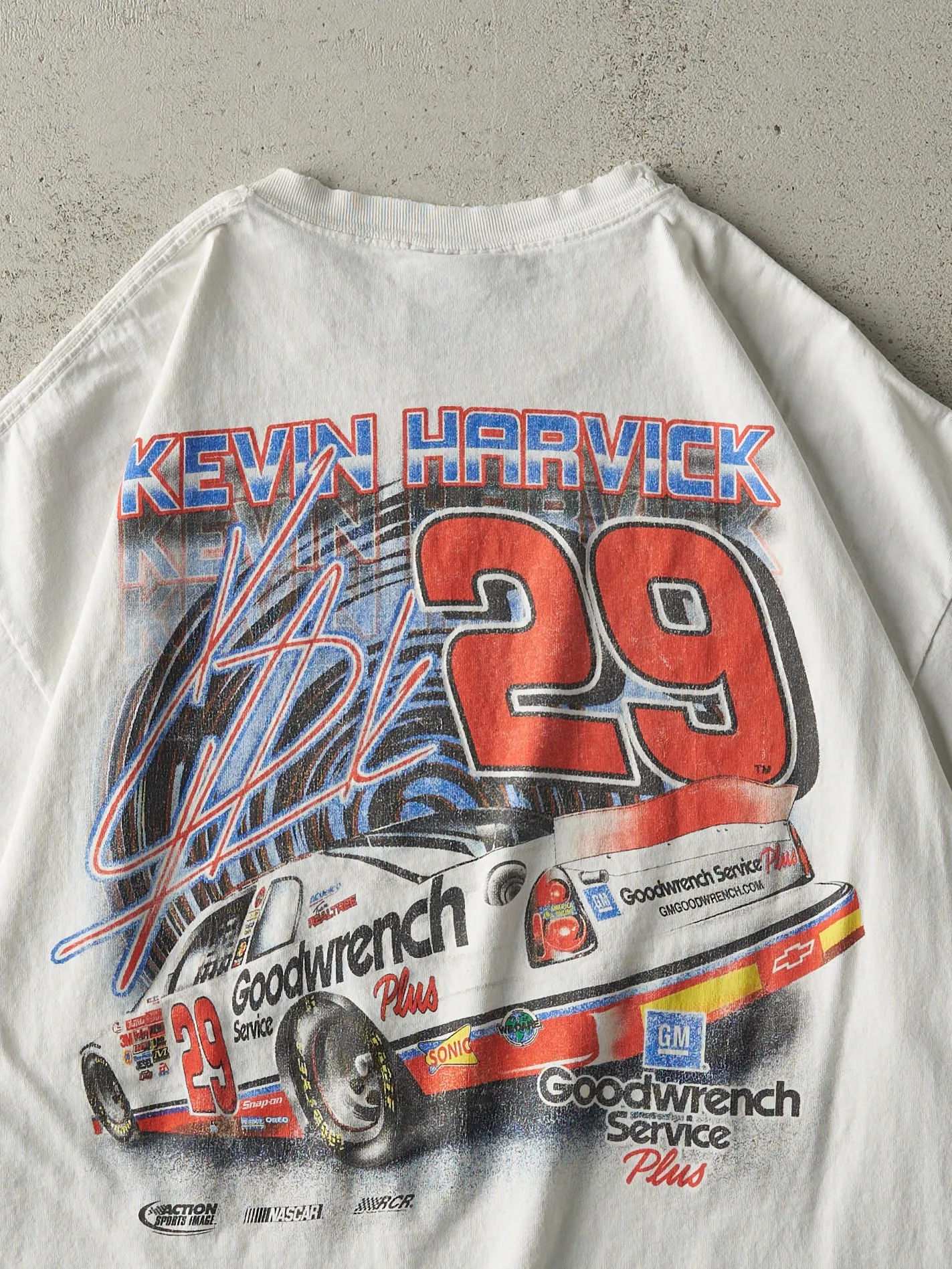 Vintage Y2K White Nascar #29 Kevin Harvick Racing Tee (L/XL) sold by Rebalance Vintage product image thumbnail 4