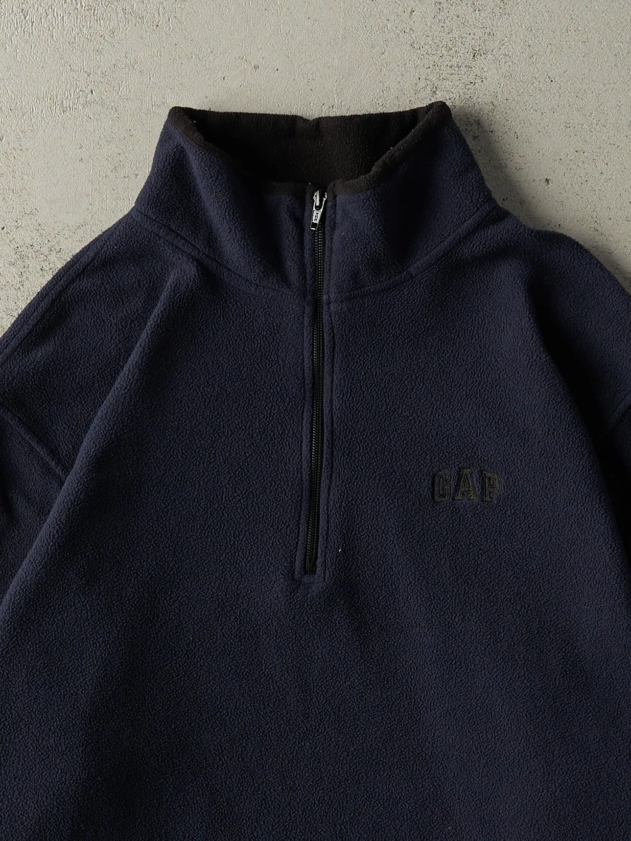 Vintage Y2K Navy Blue Embroidered Gap Fleece Quarter Zip (L/XL) sold by Rebalance Vintage product image thumbnail 2