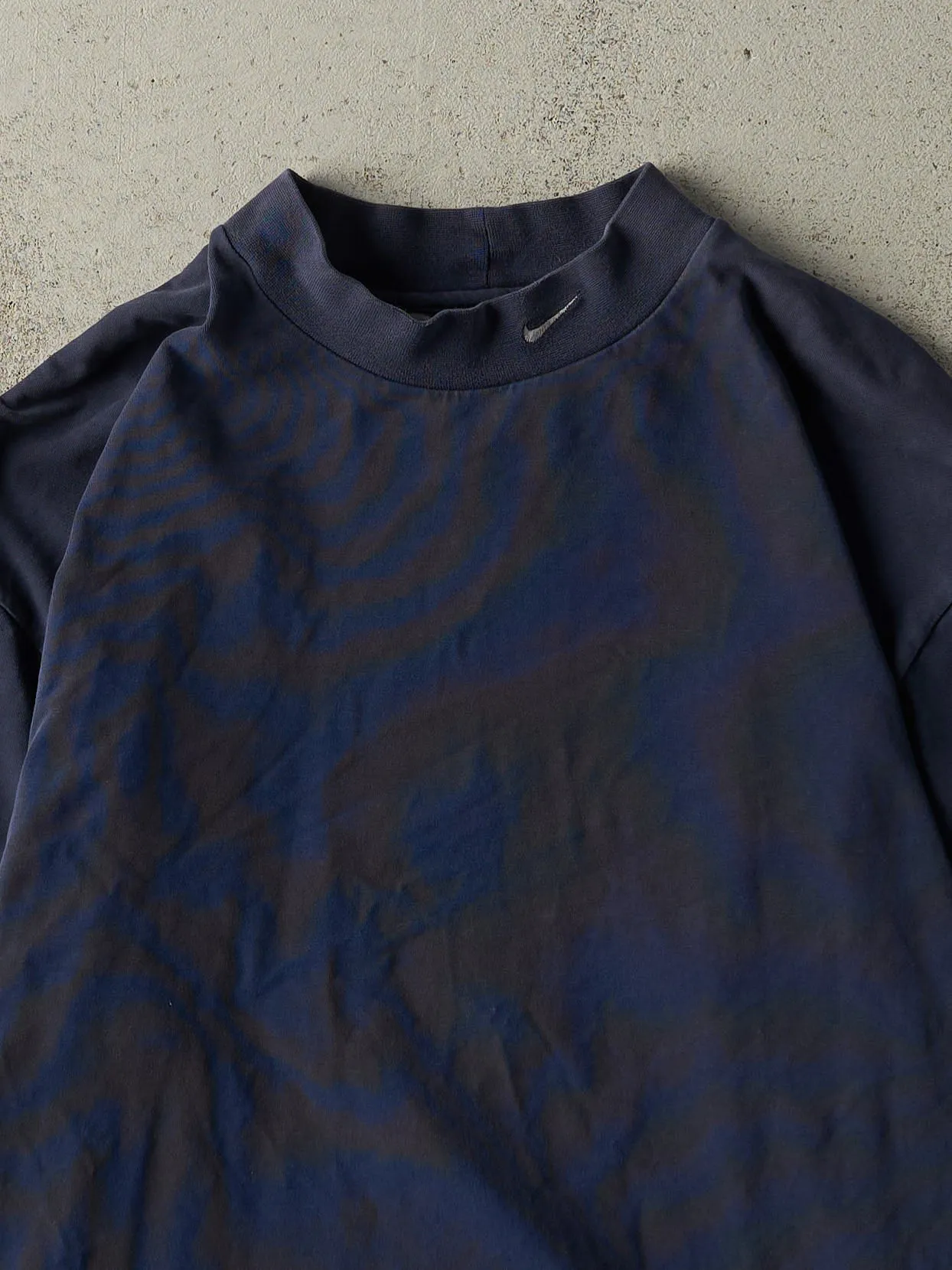Vintage Y2K Navy Blue Nike Embroidered Mock Neck Long Sleeve (L) sold by Rebalance Vintage product image thumbnail 2