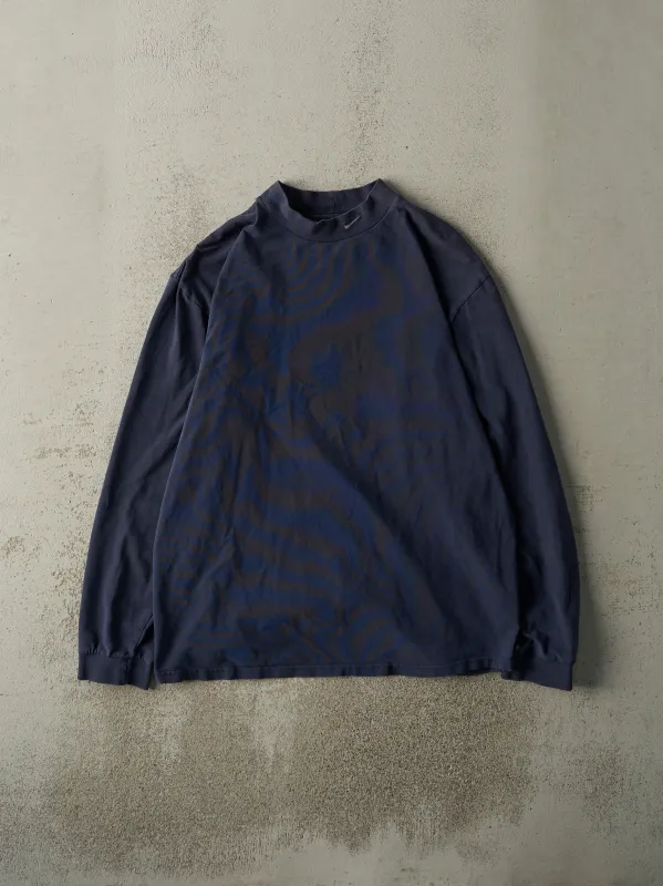 Vintage Y2K Navy Blue Nike Embroidered Mock Neck Long Sleeve (L) sold by Rebalance Vintage