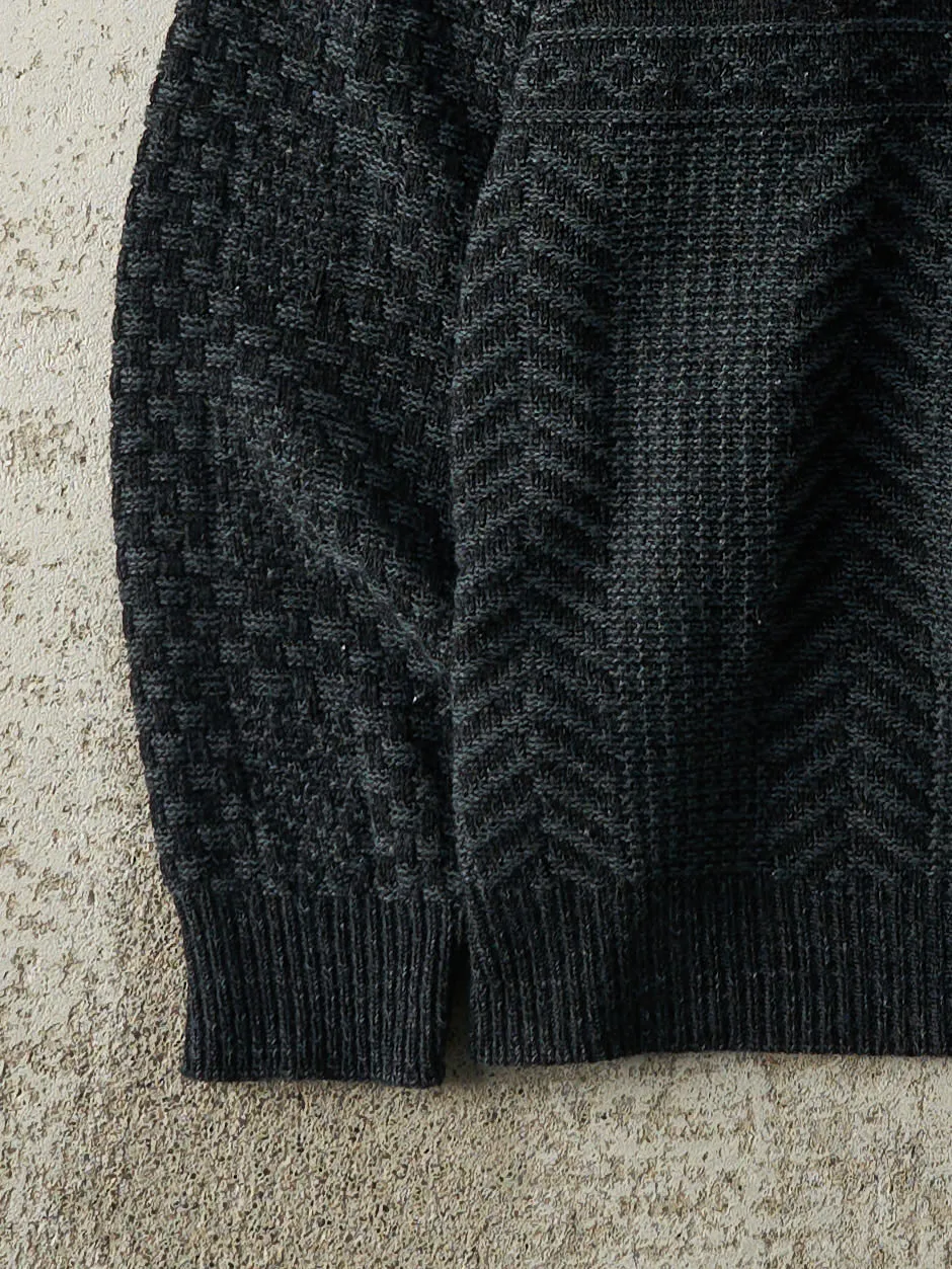 Vintage 80s Black & Navy Patterned Pullover Knit (M) sold by Rebalance Vintage product image thumbnail 3