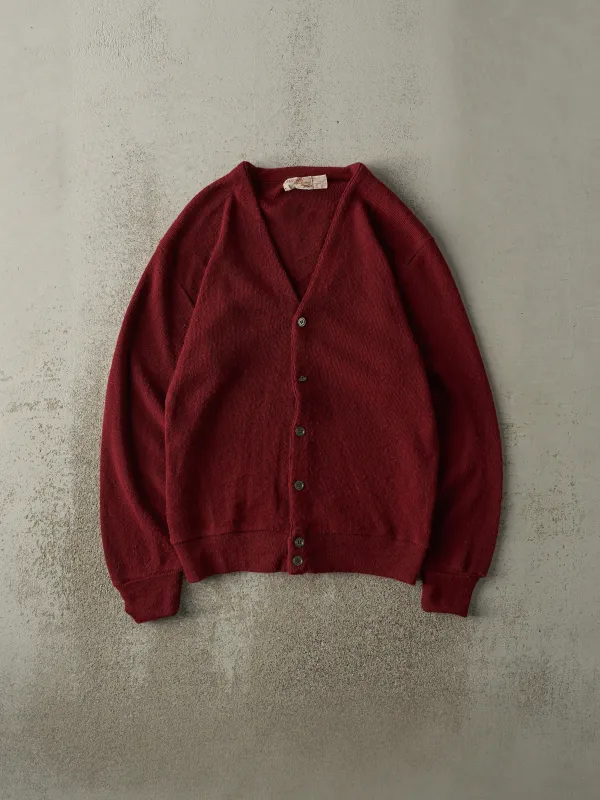Vintage 80s Red Button Up Knit Cardigan (M) sold by Rebalance Vintage