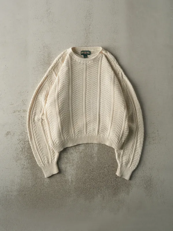 Vintage 90s Beige Patterned Knit Boxy Pullover (L/XL) sold by Rebalance Vintage