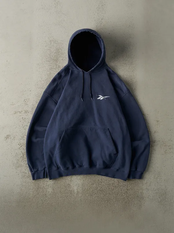 Vintage 90s Navy Blue Embroidered Reebok Hoodie (M) sold by Rebalance Vintage
