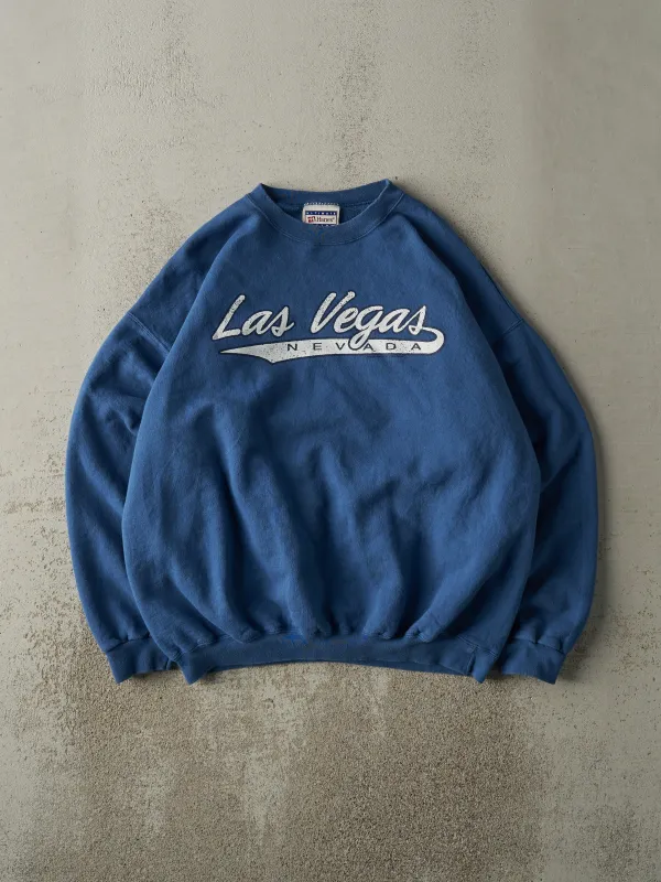 Vintage 90s Slate Blue Las Vegas Nevada Boxy Crewneck (L/XL) sold by Rebalance Vintage