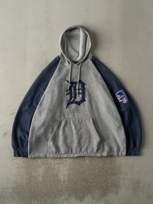 Vintage Y2K Grey & Navy Detroit Tigers Embroidered Boxy Hoodie (XL) sold by Rebalance Vintage