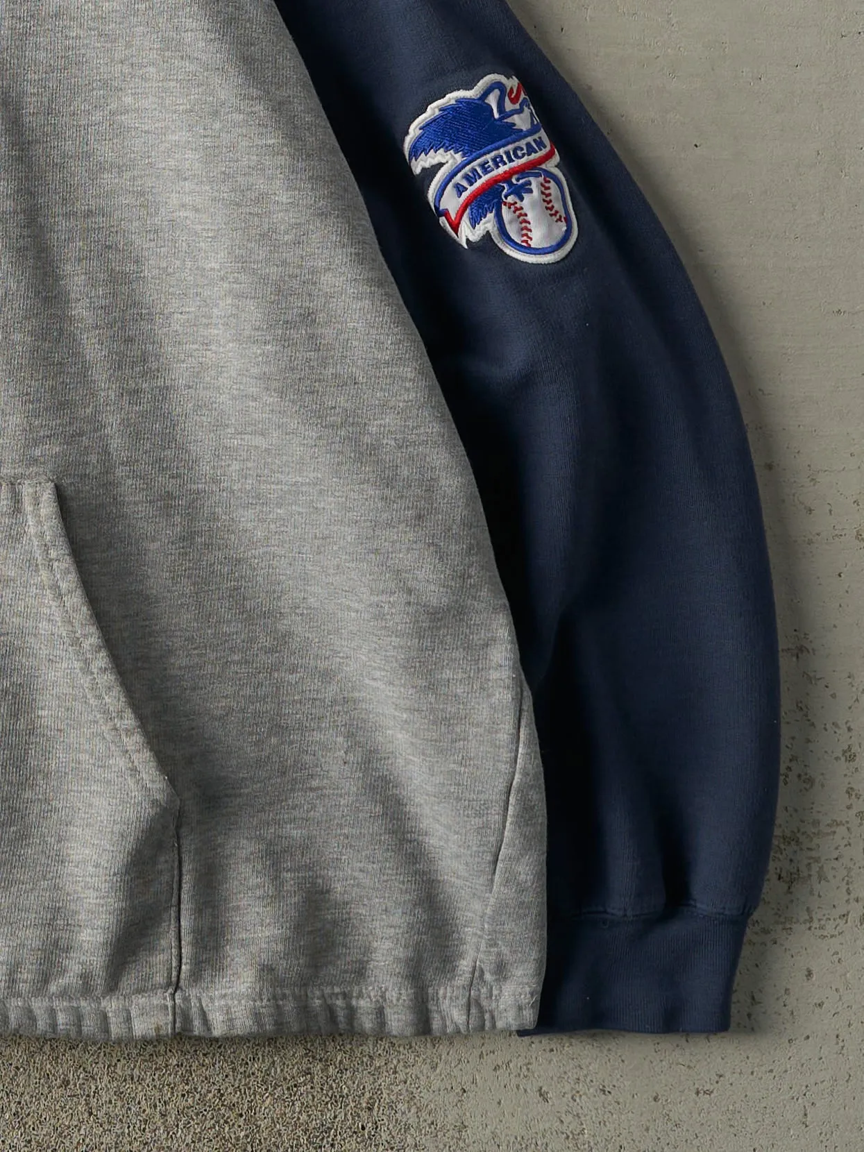 Vintage Y2K Grey & Navy Detroit Tigers Embroidered Boxy Hoodie (XL) sold by Rebalance Vintage product image thumbnail 3