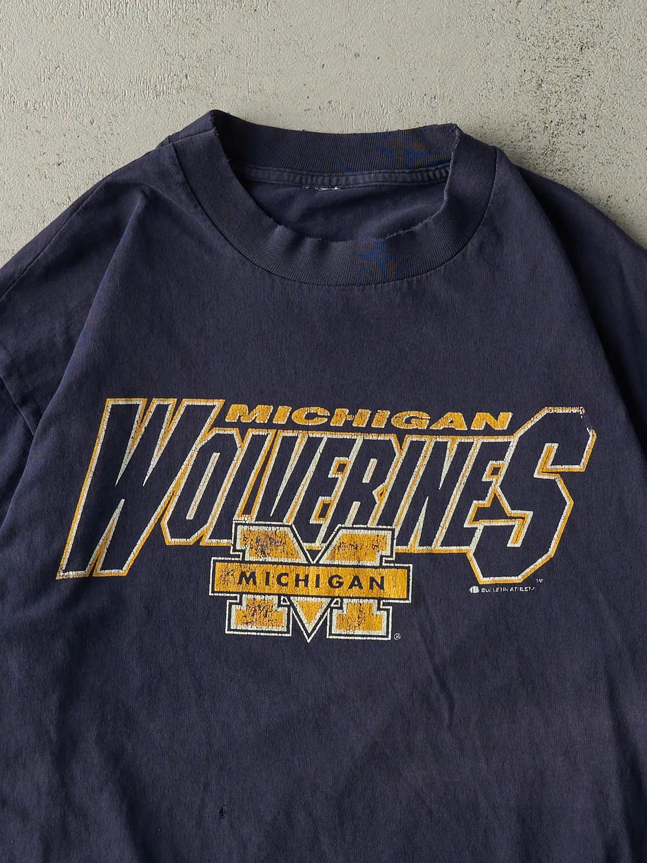 Vintage 90s Navy Blue Michigan Wolverines Single Stitch Tee (M) sold by Rebalance Vintage product image thumbnail 2