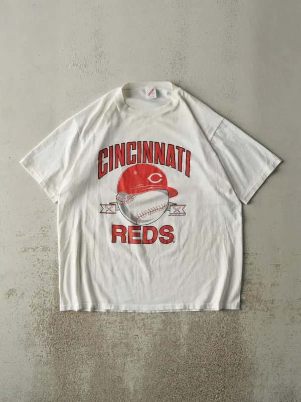 Vintage 89' White Cincinnati Reds Tee (L) sold by Rebalance Vintage