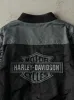 Vintage Y2K Black & Grey Harley Davidson Bomber Jacket (L) sold by Rebalance Vintage
