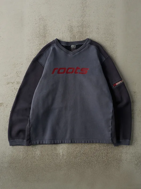 Vintage Y2K Navy Blue Roots Boxy Crewneck (L) sold by Rebalance Vintage