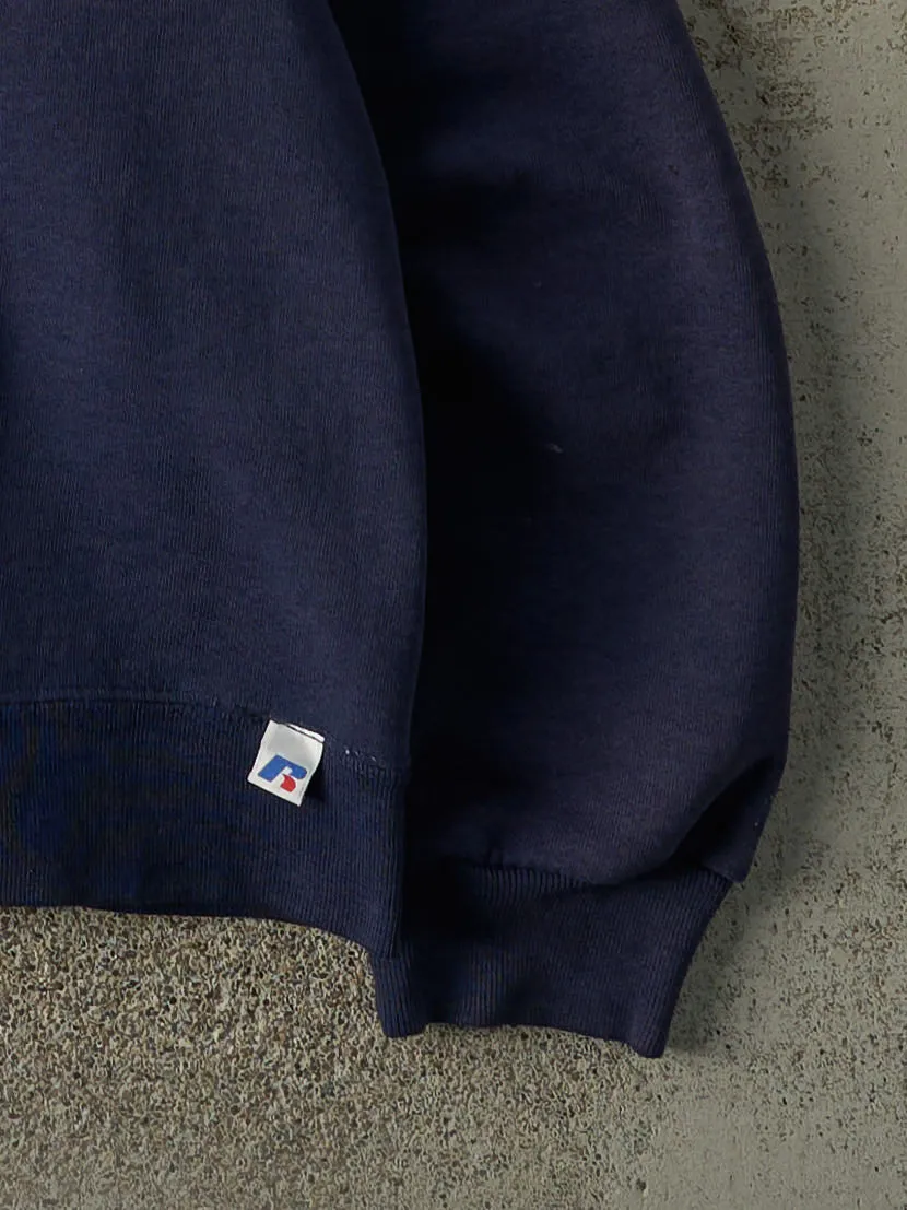 Vintage Y2K Navy Blue Blank Russell Athletic Crewneck (M) sold by Rebalance Vintage product image thumbnail 3