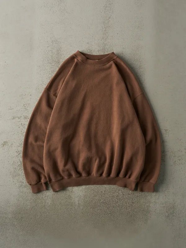 Vintage 90s Brown Blank Crewneck (L) sold by Rebalance Vintage