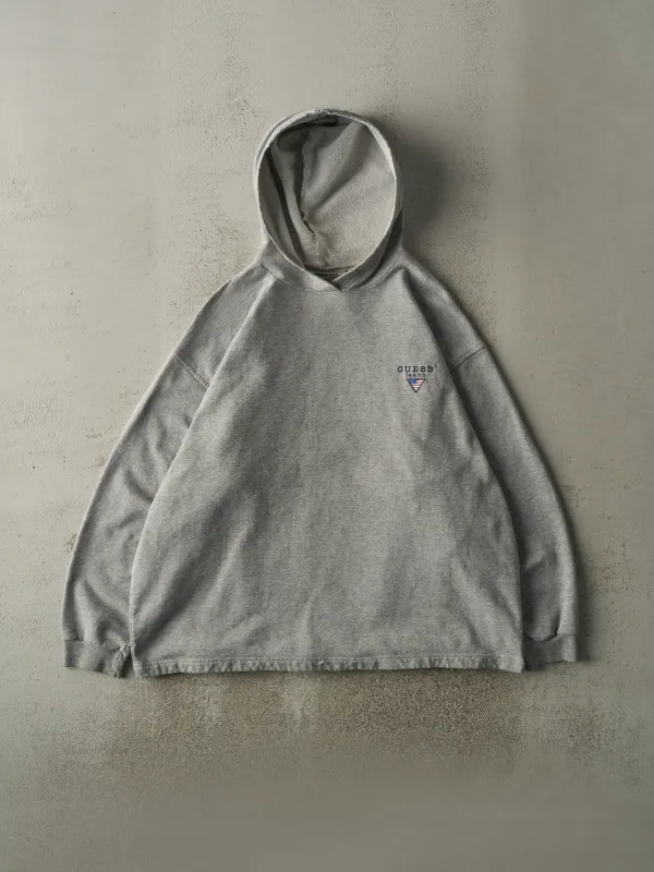 Vintage 90s Grey Guess Embroidered Hoodie (XXL) sold by Rebalance Vintage
