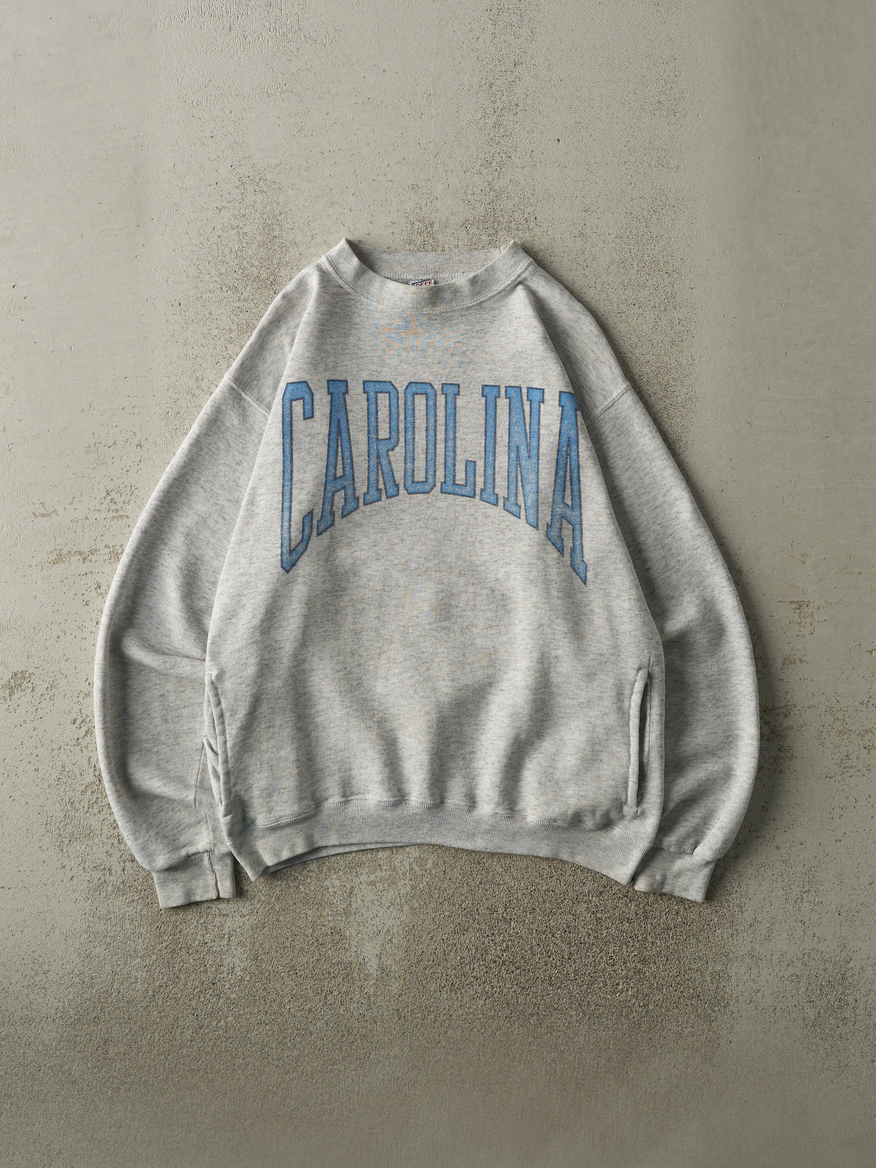 Vintage 90s Heather Grey University of North Carolina Crewneck (M) sold by Rebalance Vintage