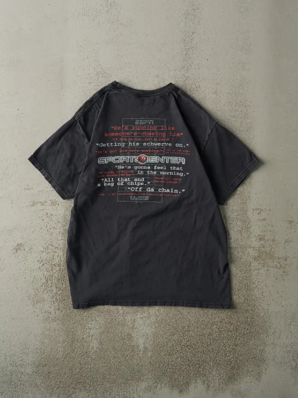 Vintage Y2K Faded Black ESPN Sportscenter Tee (M) made by Rebalance Vintage