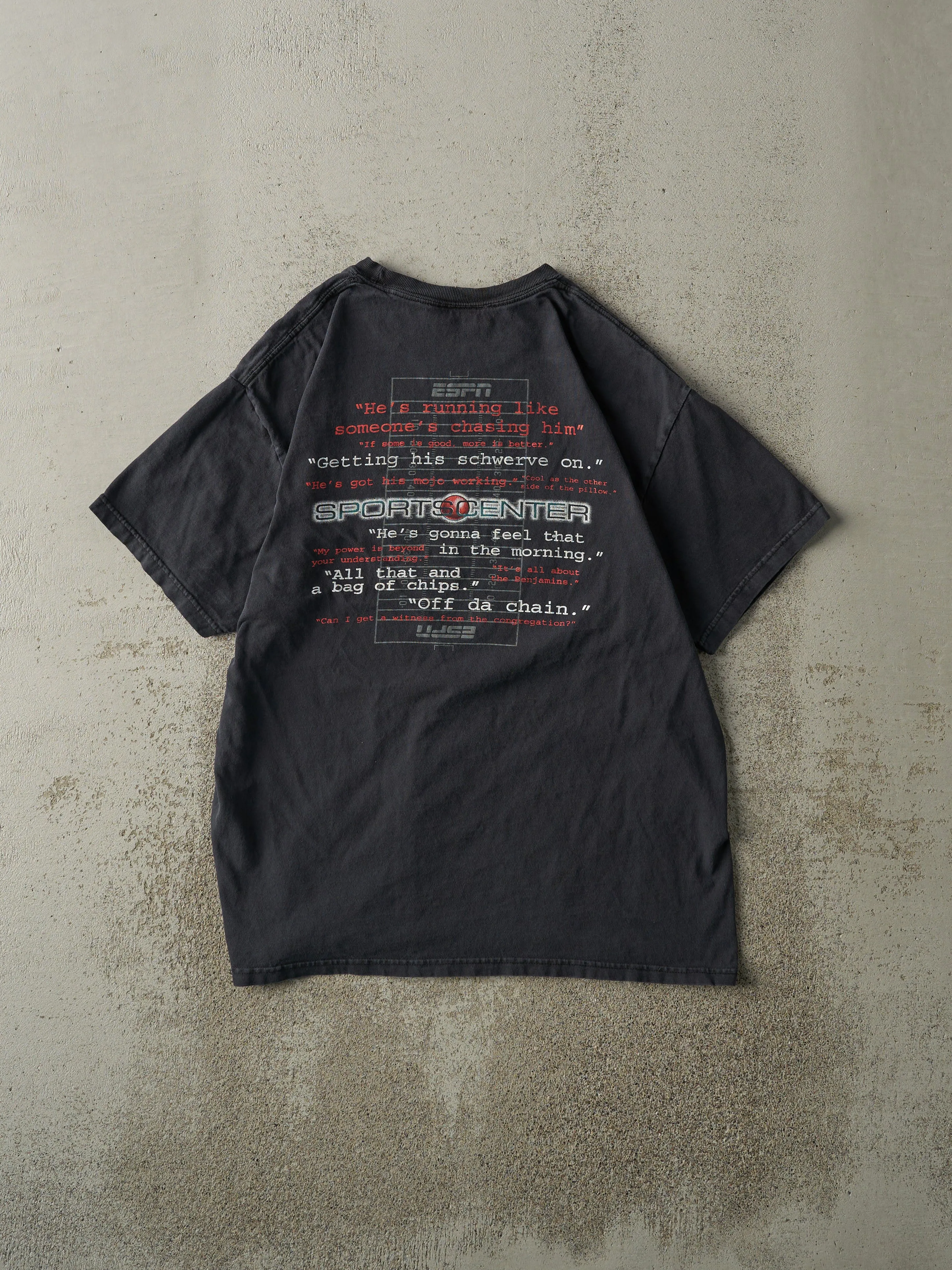 Vintage Y2K Faded Black ESPN Sportscenter Tee (M) sold by Rebalance Vintage