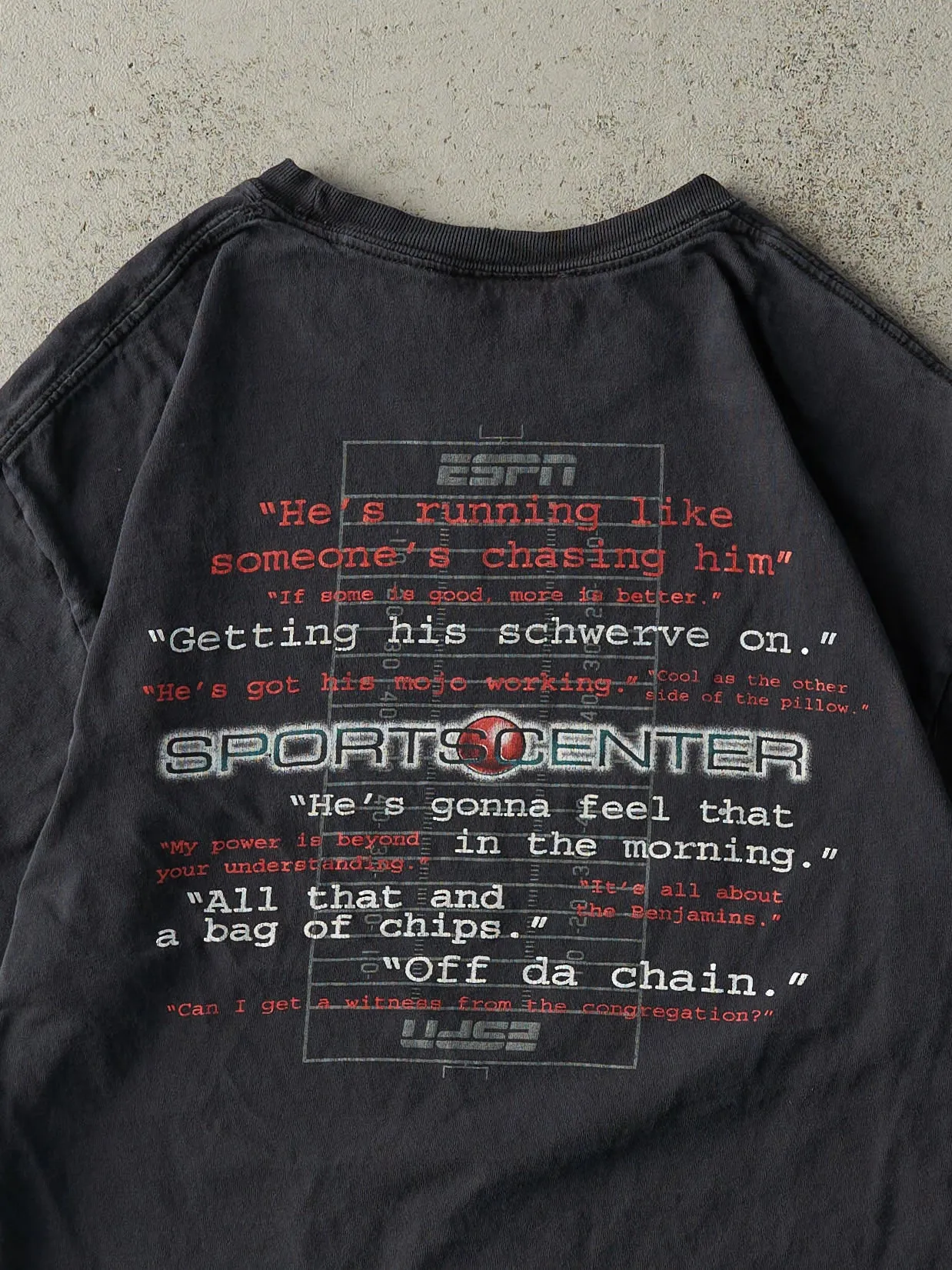 Vintage Y2K Faded Black ESPN Sportscenter Tee (M) sold by Rebalance Vintage product image thumbnail 4