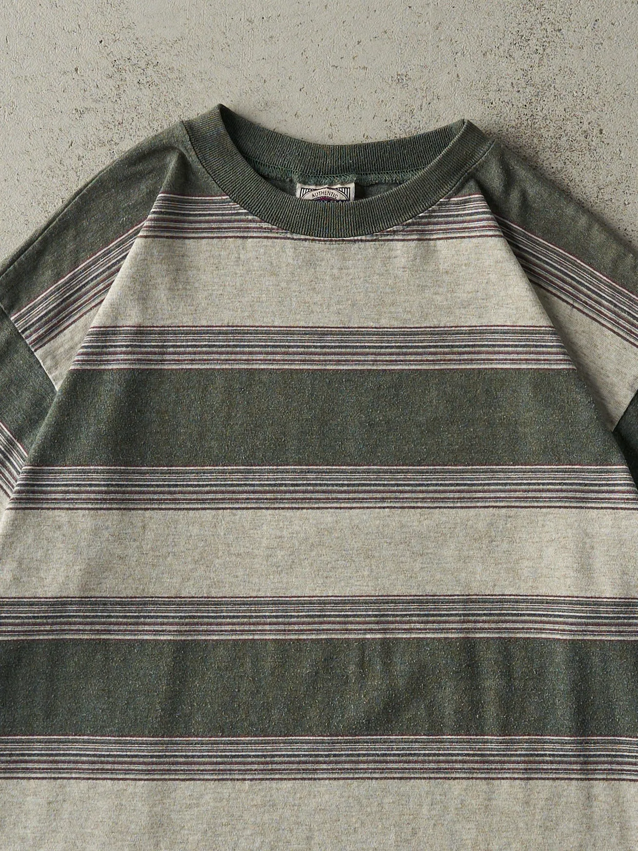 Vintage 90s Green Striped Tee (M/L) sold by Rebalance Vintage product image thumbnail 2