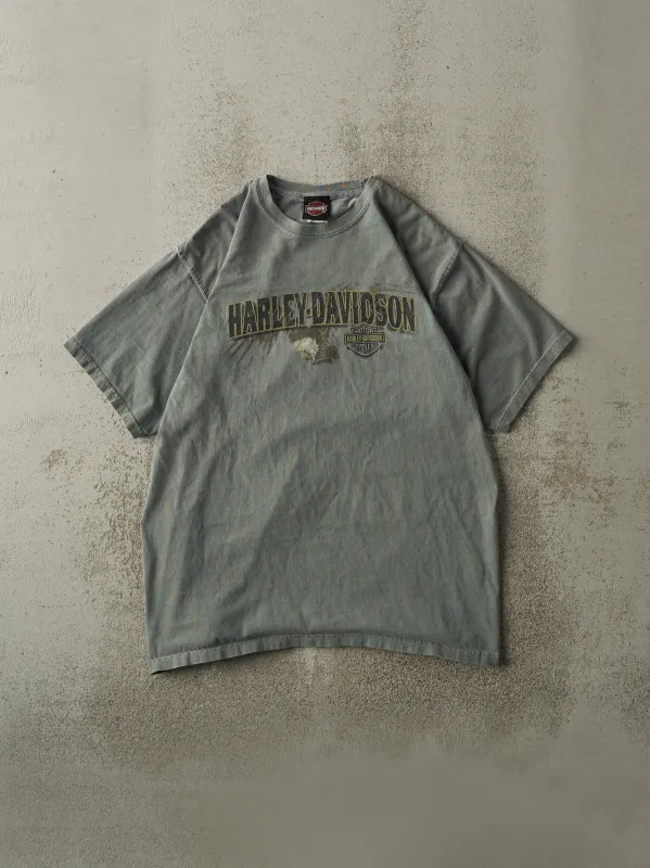 Vintage 08' Washed Green San Antonio Texas Harley Davidson Tee (M) sold by Rebalance Vintage