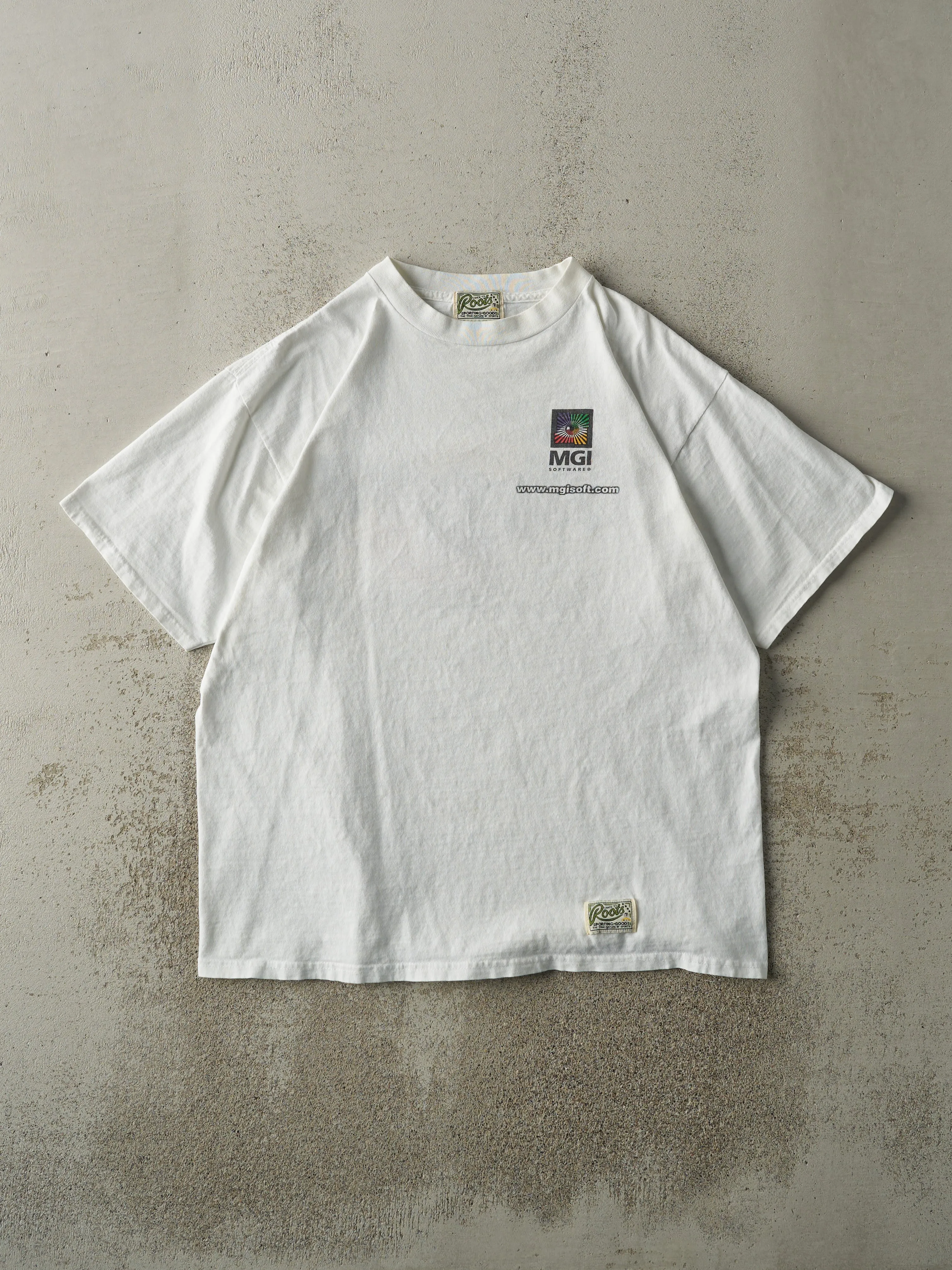 Vintage 90s White MGI Photo Suite II Roots Tee (L) sold by Rebalance Vintage product image thumbnail 2