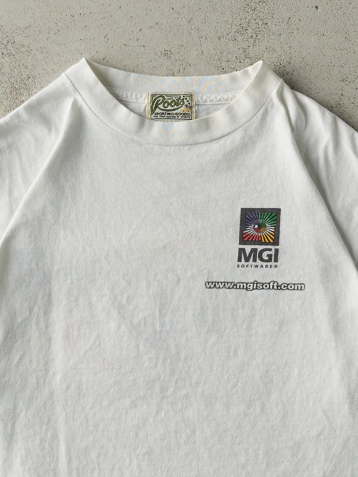 Vintage 90s White MGI Photo Suite II Roots Tee (L) sold by Rebalance Vintage product image thumbnail 3