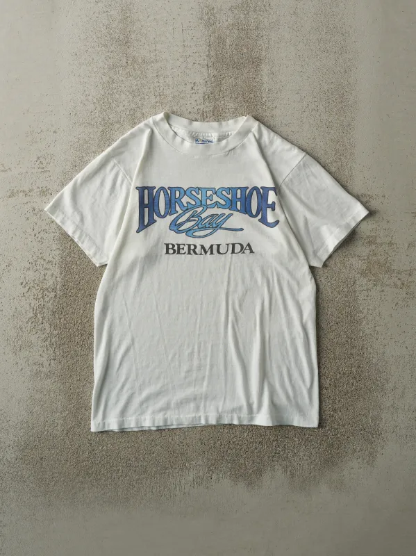 Vintage 80s White Horseshoe Bay Bermuda Single Stitch Tee (XS/S) sold by Rebalance Vintage