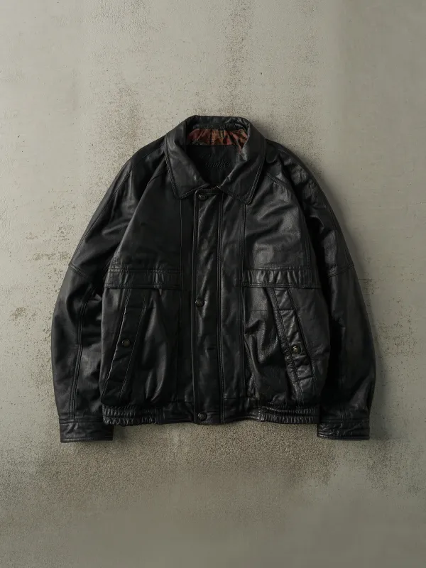 Vintage 90s Black Esquire Leather Jacket (L) sold by Rebalance Vintage