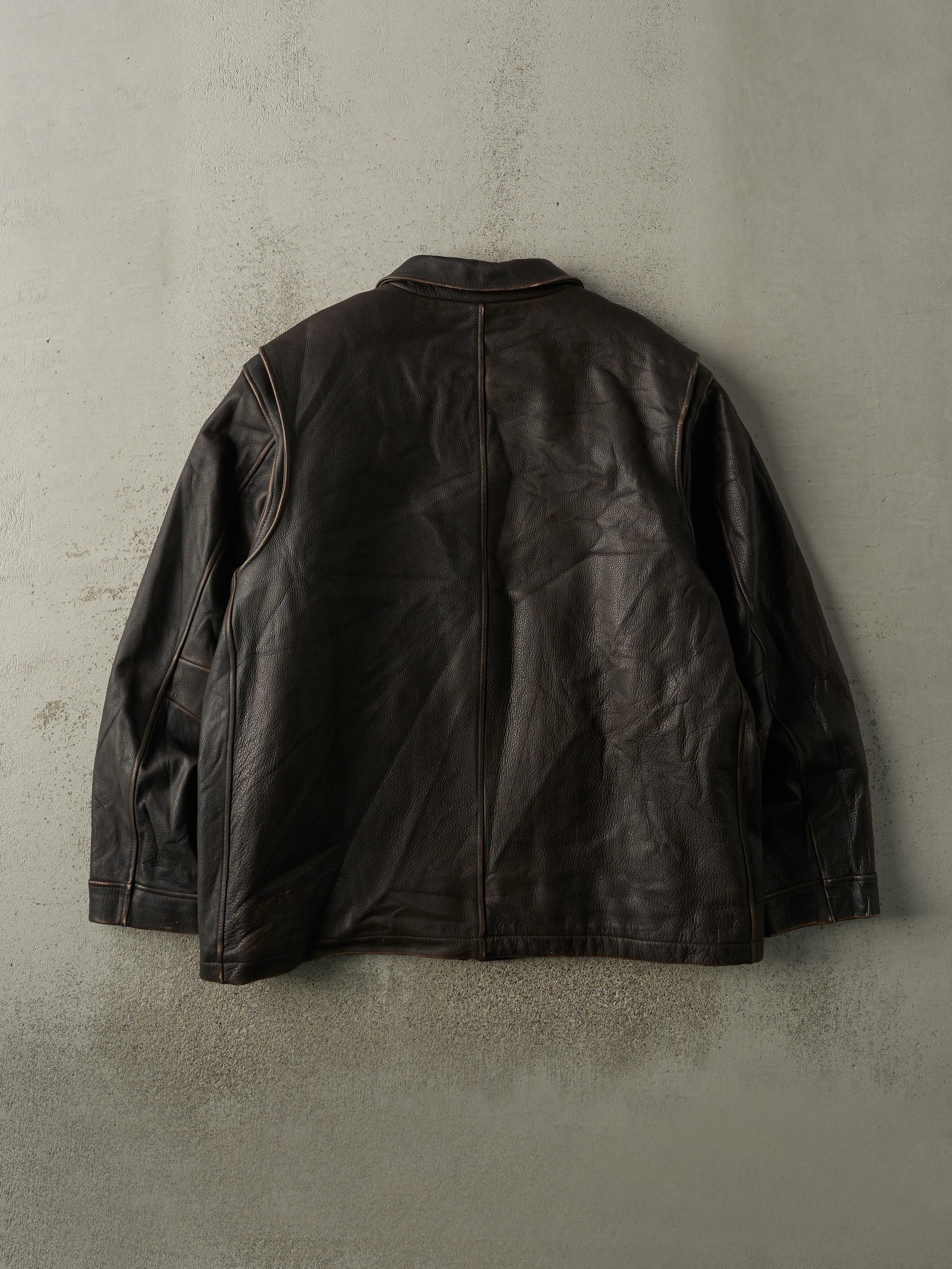 Vintage Y2K Brown Sonoma Leather Jacket (XXL) sold by Rebalance Vintage product image thumbnail 3