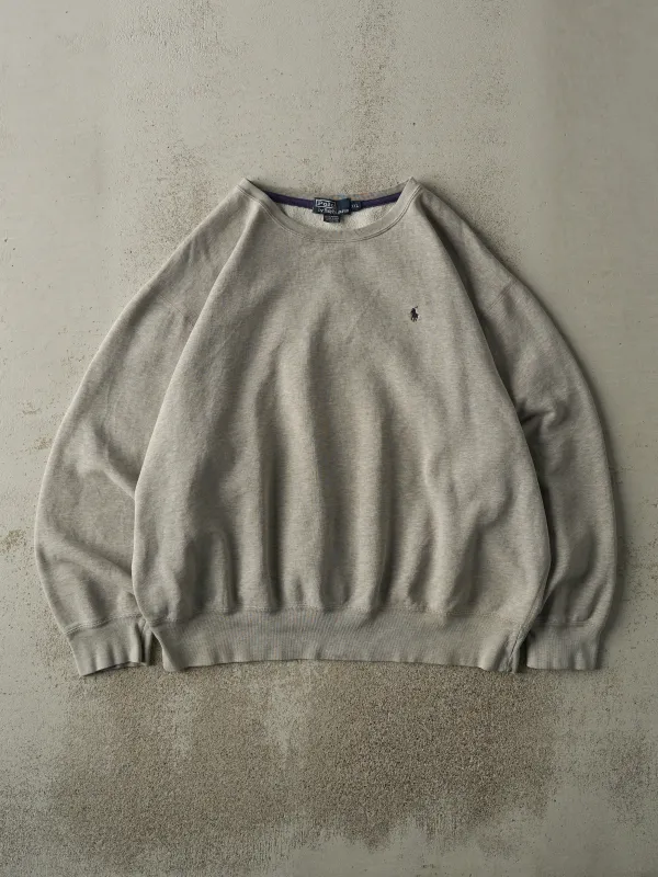 Vintage 90s Grey Embroidered Ralph Lauren Crewneck (XXL) sold by Rebalance Vintage