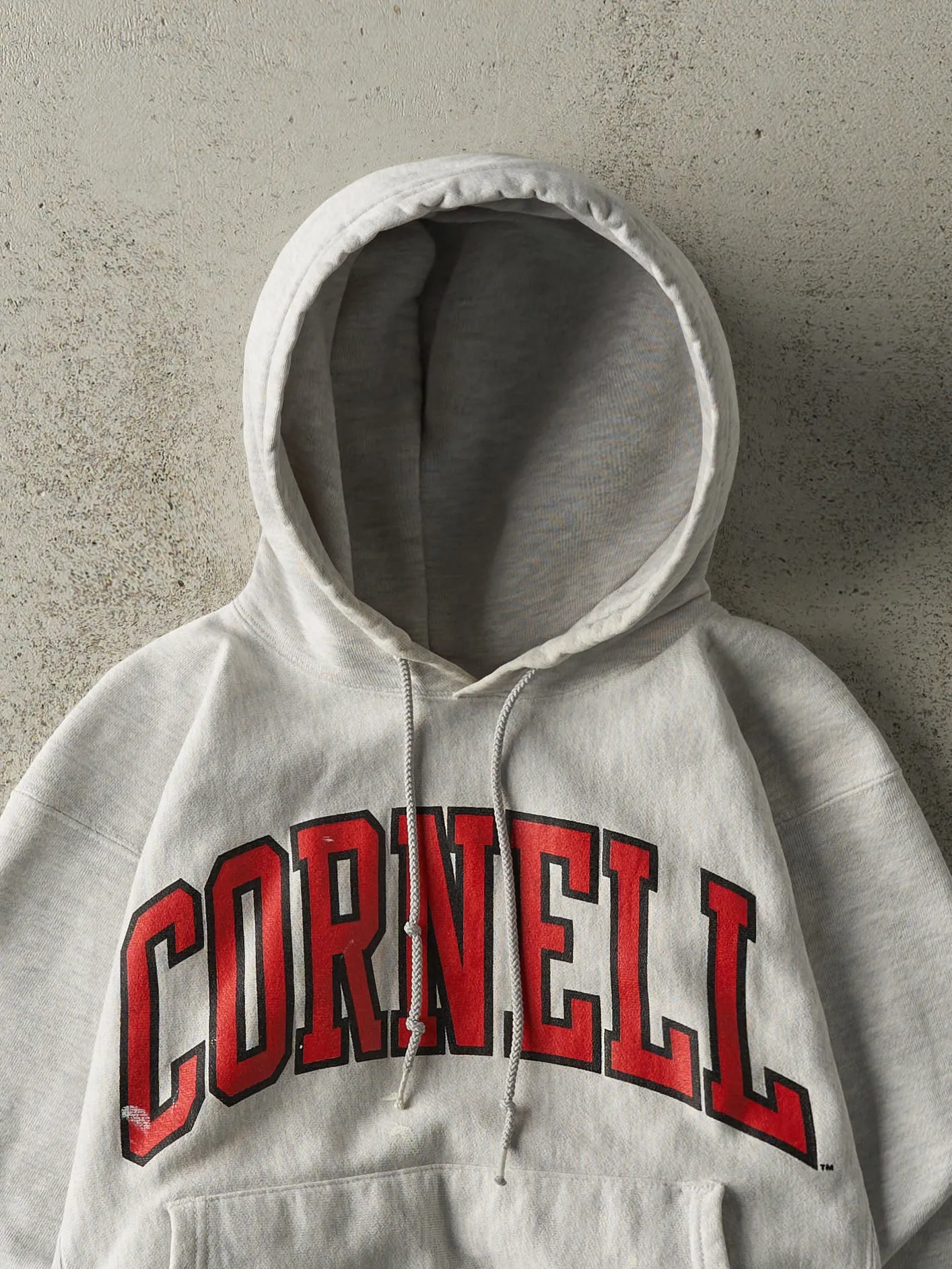 Vintage 90s Heather Grey Cornell University Hoodie (S) sold by Rebalance Vintage product image thumbnail 2