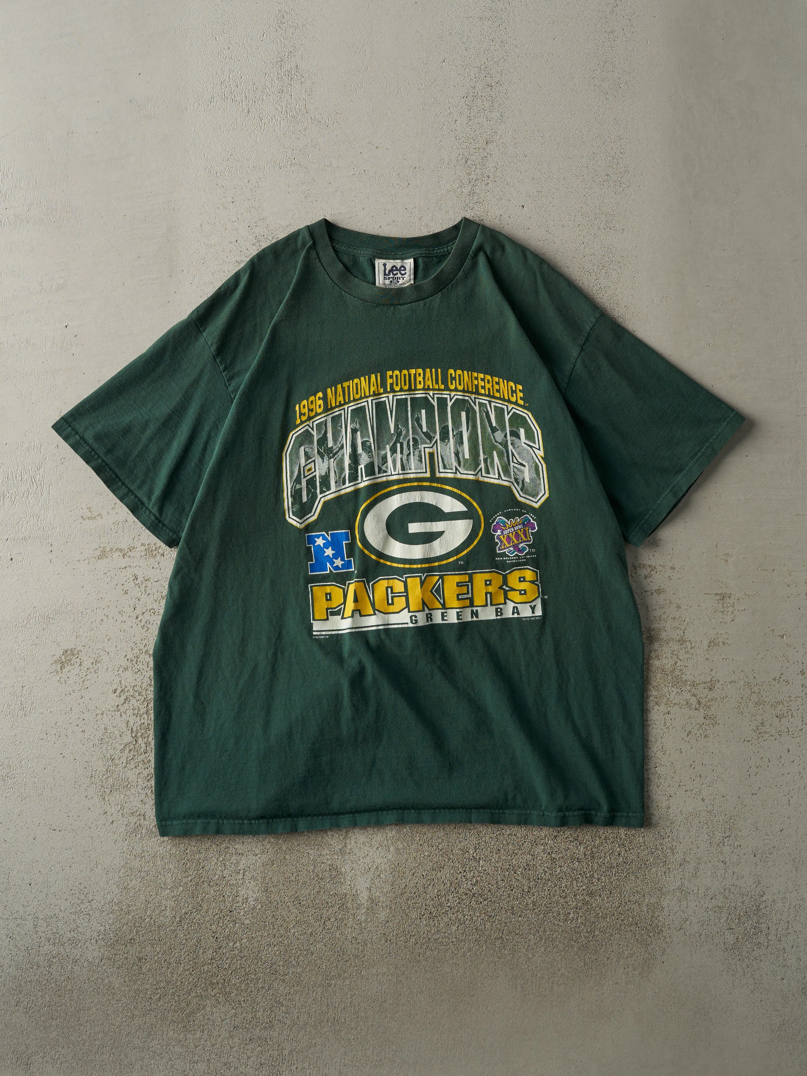 Vintage 97' Green Green Bay Packers NFC Champions Tee (XL) sold by Rebalance Vintage