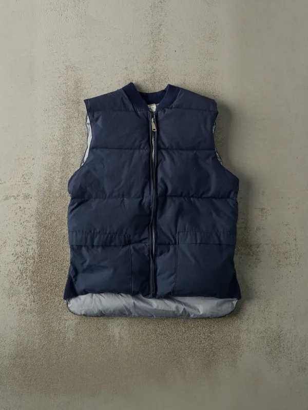 Vintage 80s Navy Blue & Grey Reversible Puffer Vest (M/L) sold by Rebalance Vintage