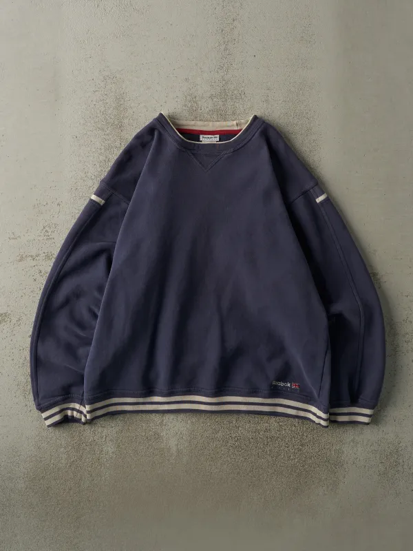 Vintage 90s Navy Blue & Beige Reebok Embroidered Crewneck (L) sold by Rebalance Vintage